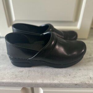 Black Leather Dansko Clogs